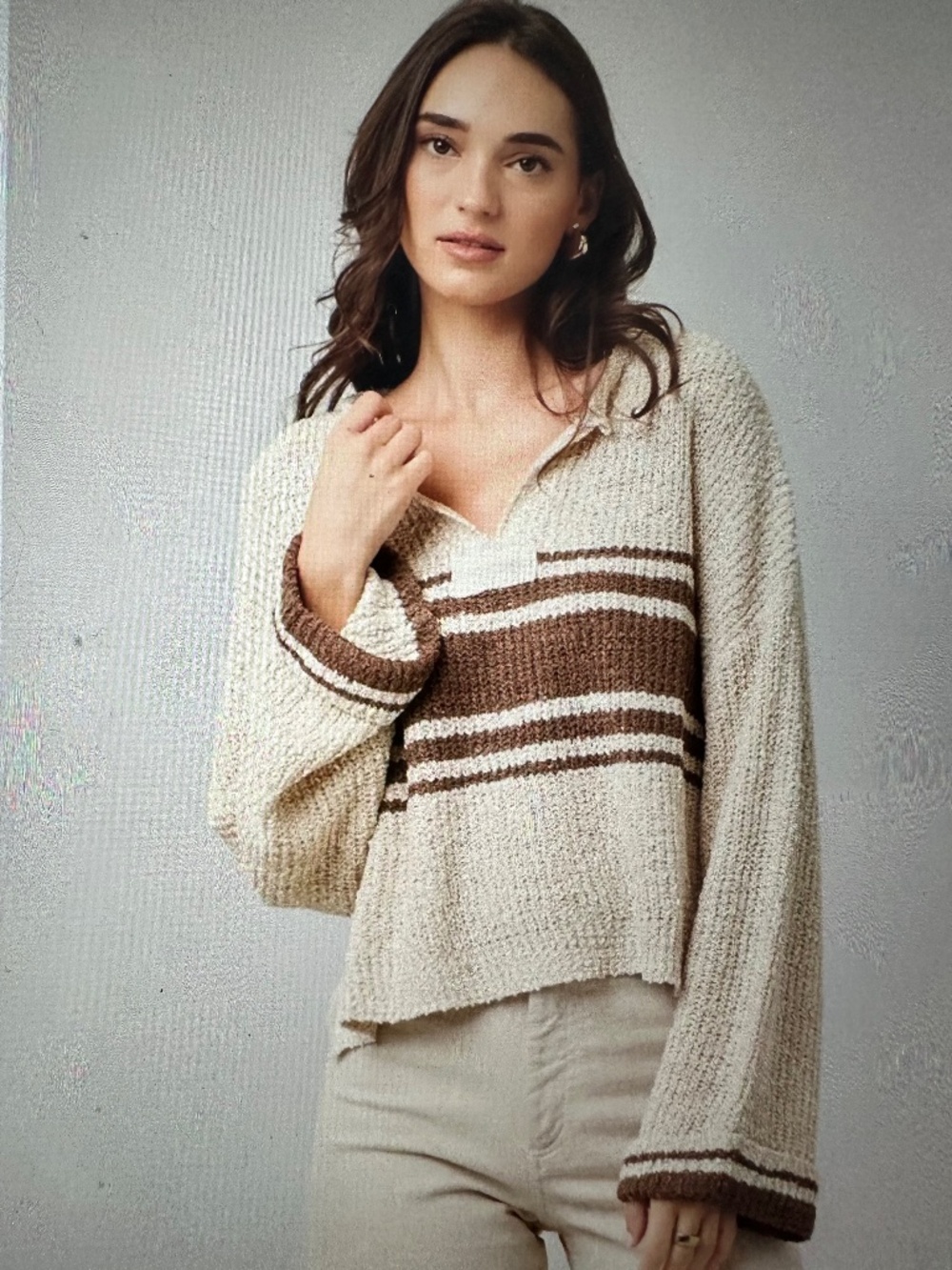 Hazel long sleeve Striped knit sweater, like new.